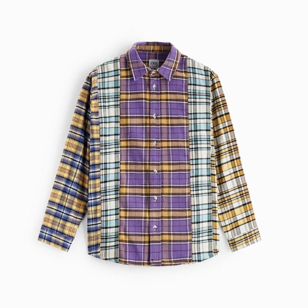 ZARA PLAID SHIRT MULTICOLORED SIZE L - S | 7446/303/330